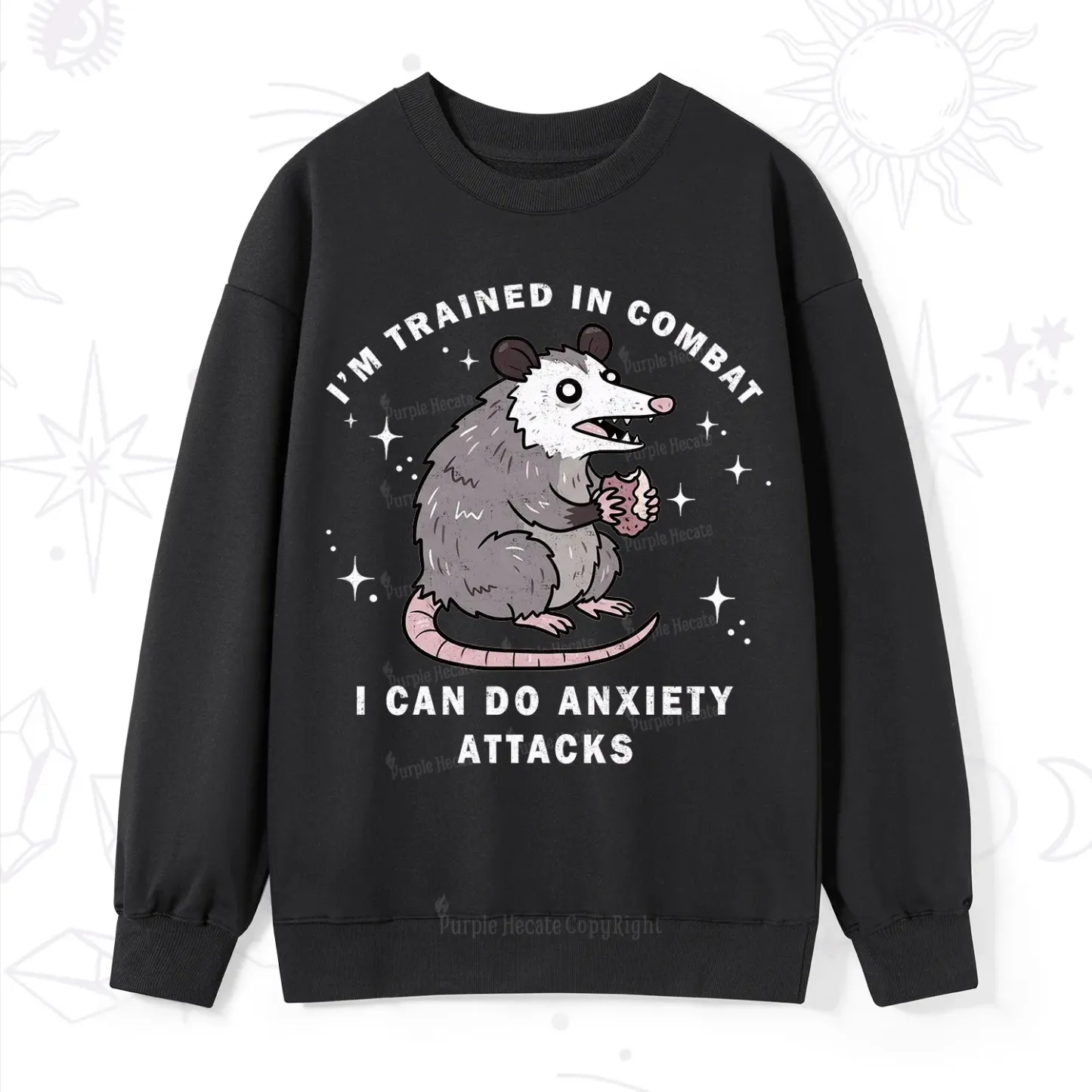 Purplehecate Anixety Attack Opossum Sweatshirt