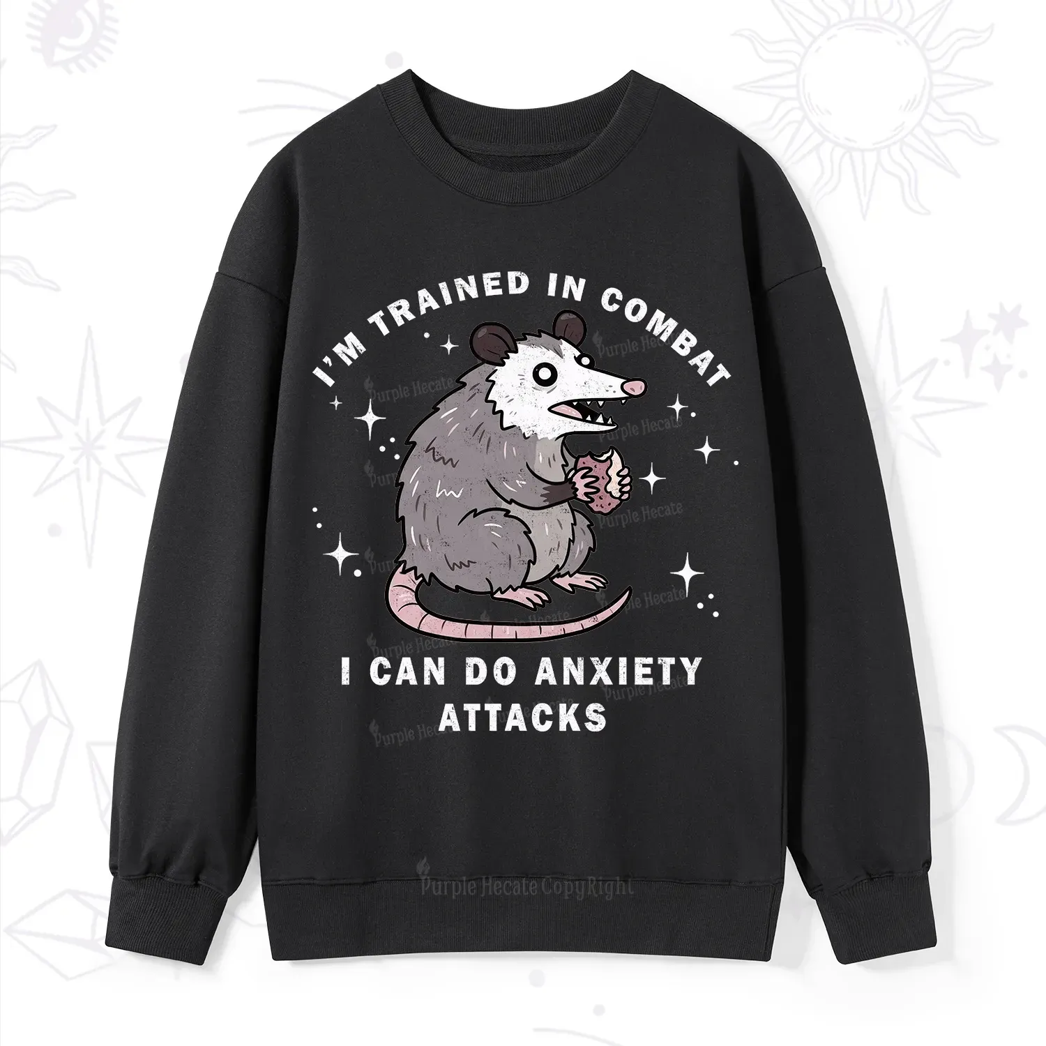 Purplehecate Anixety Attack Opossum Sweatshirt