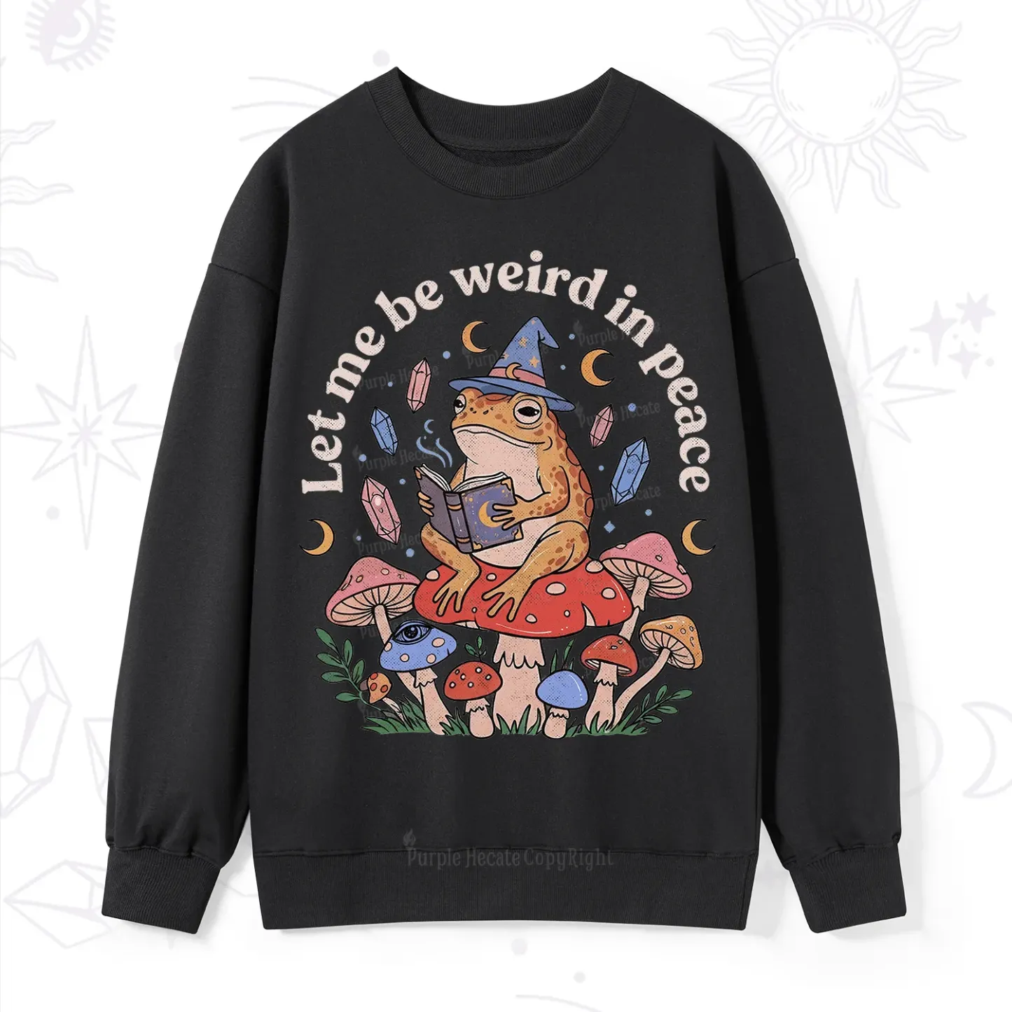Purplehecate Let Me Be Weird in Peace Frog Sweatshirt