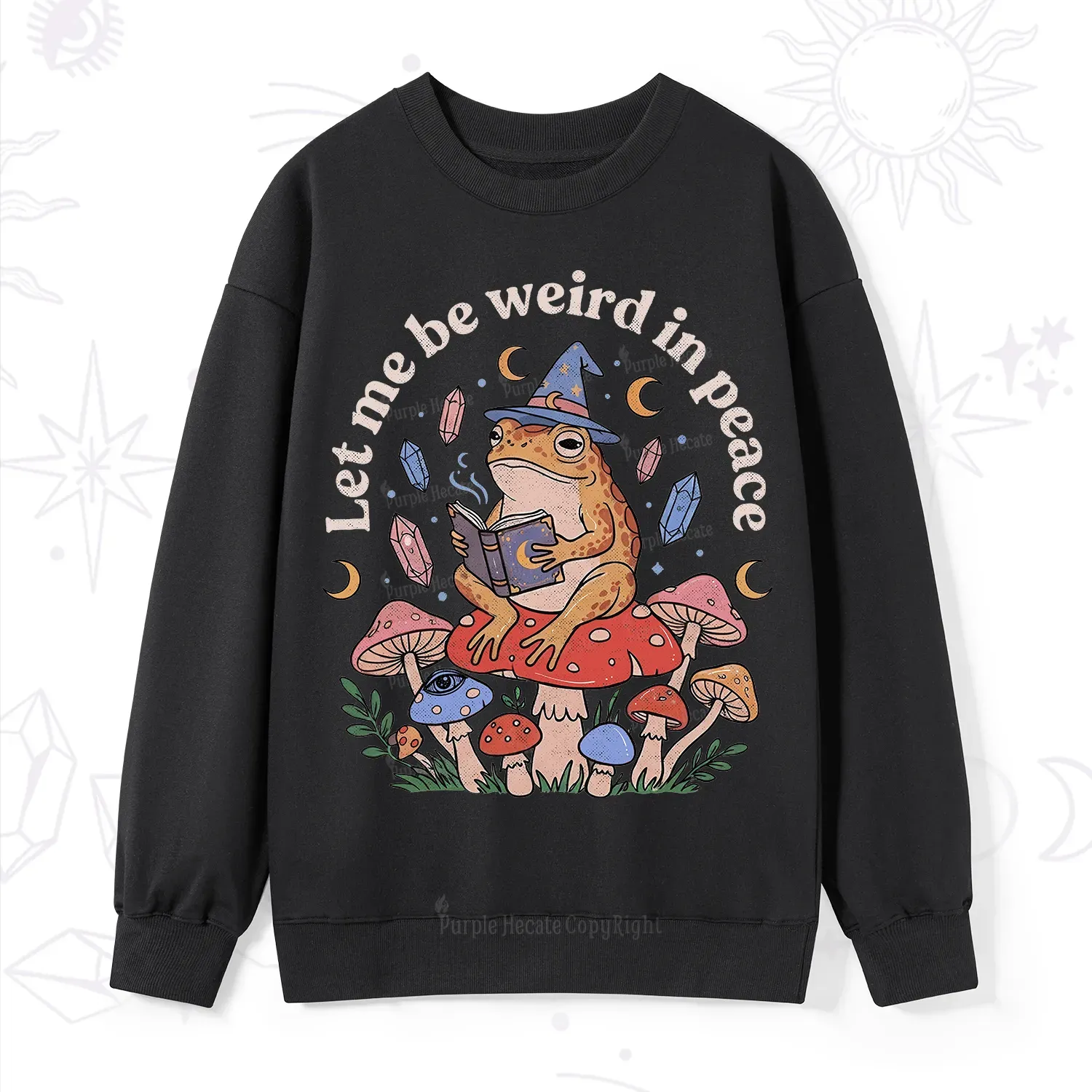 Purplehecate Let Me Be Weird in Peace Frog Sweatshirt
