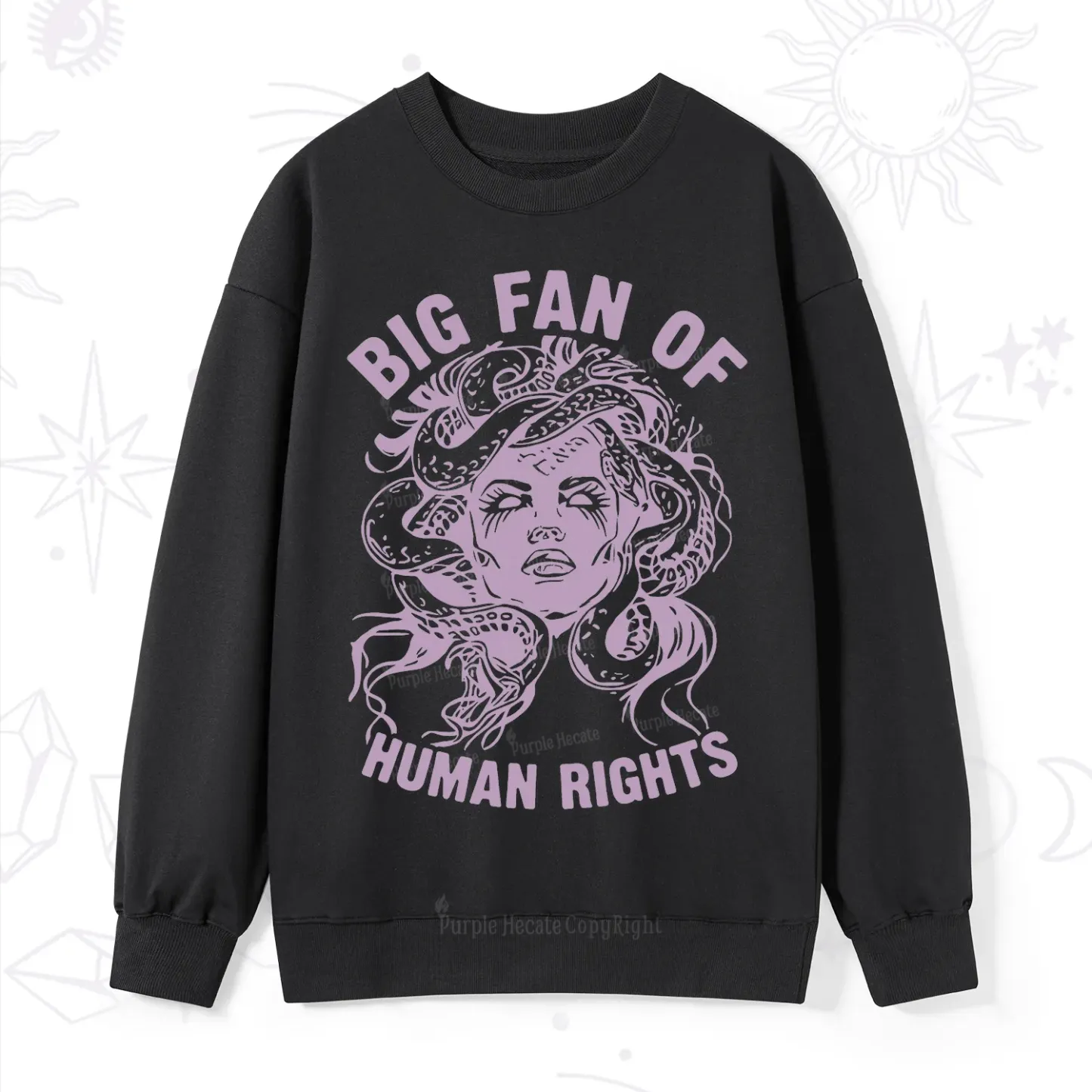 Magic Purplehecate Big Fan of Human Rights Sweatshirt