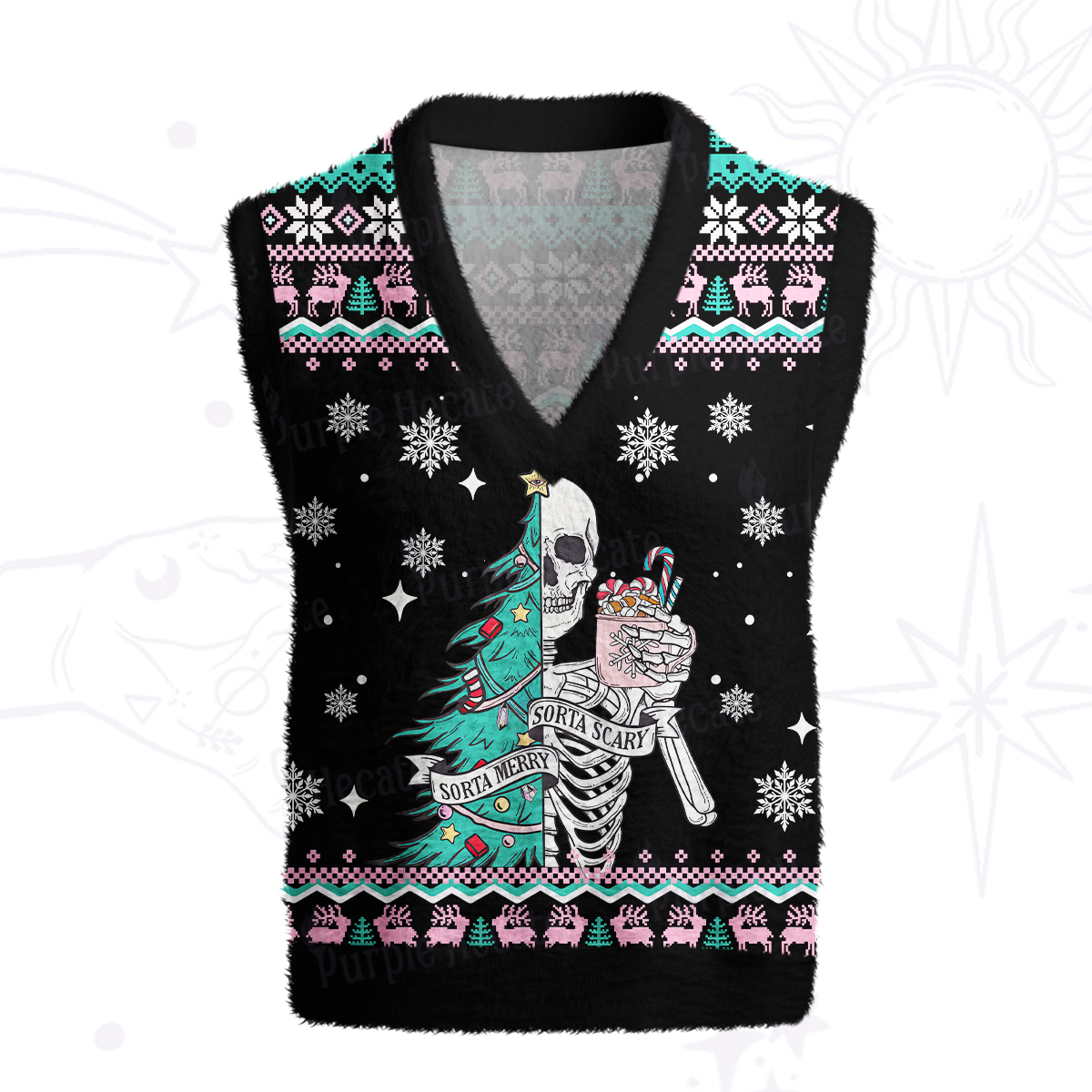 Purplehecate Sorta Merry Sorta Scary Christmas Ugly Sweater Vest