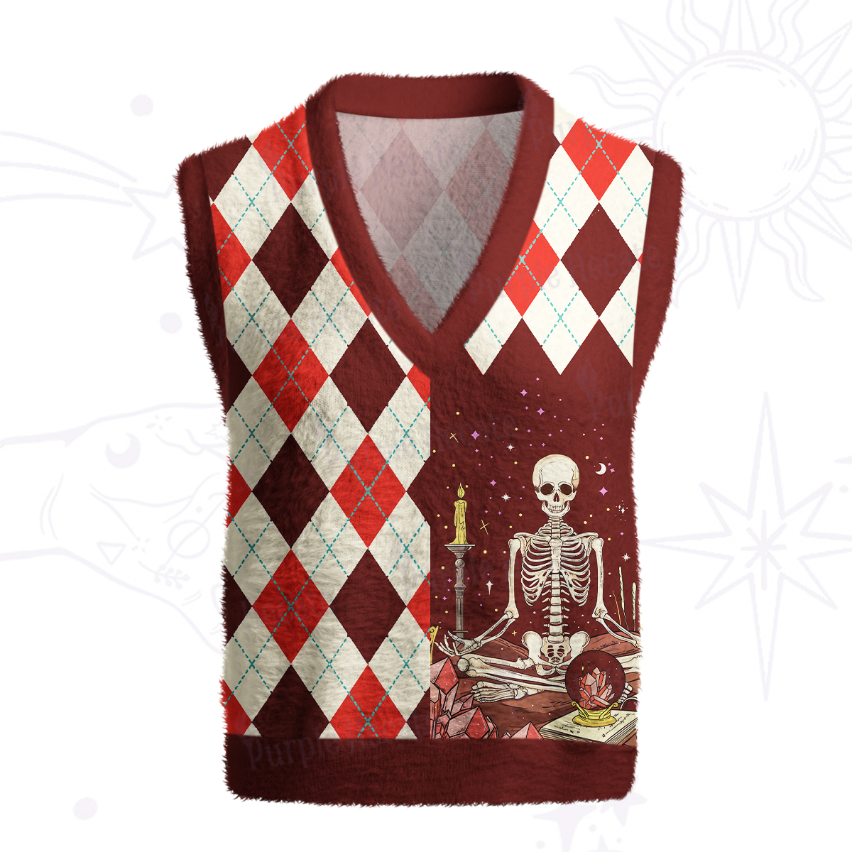 Purplehecate The Reader Tarot Ugly Sweater Vest