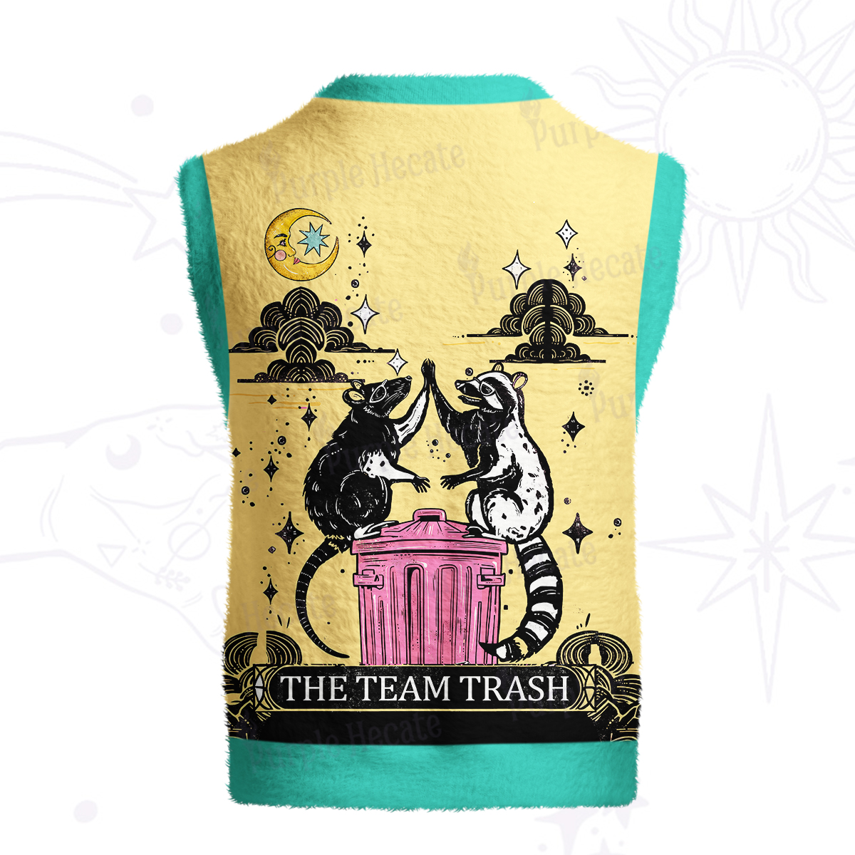 Purplehecate The Team Trash Opossum Tarot Ugly Sweater Vest
