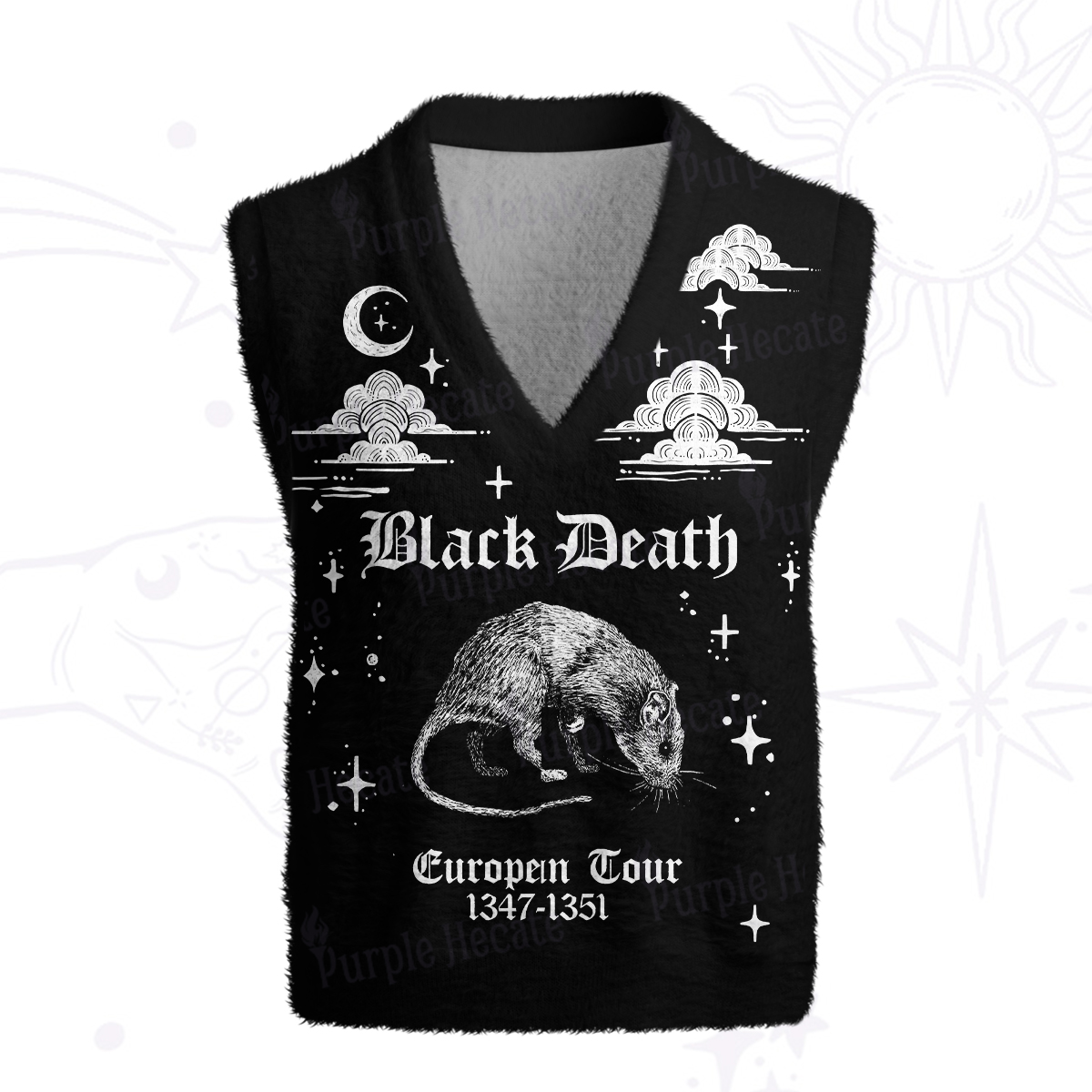 Purplehecate Black Death European Tour Ugly Sweater Vest