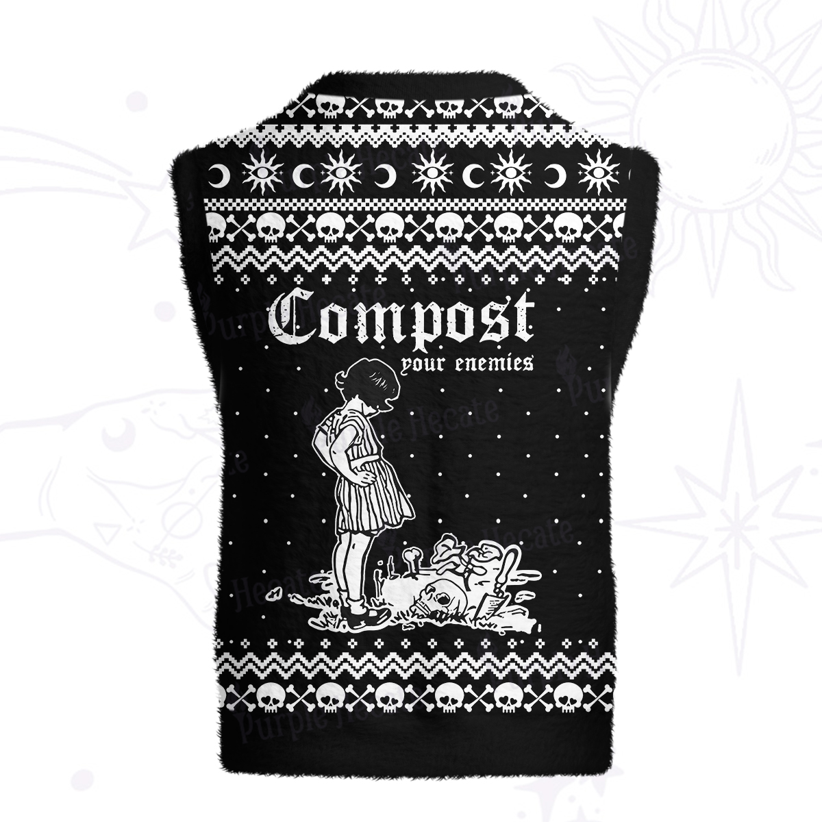 Purplehecate Compost Your Enemies Ugly Sweater Vest