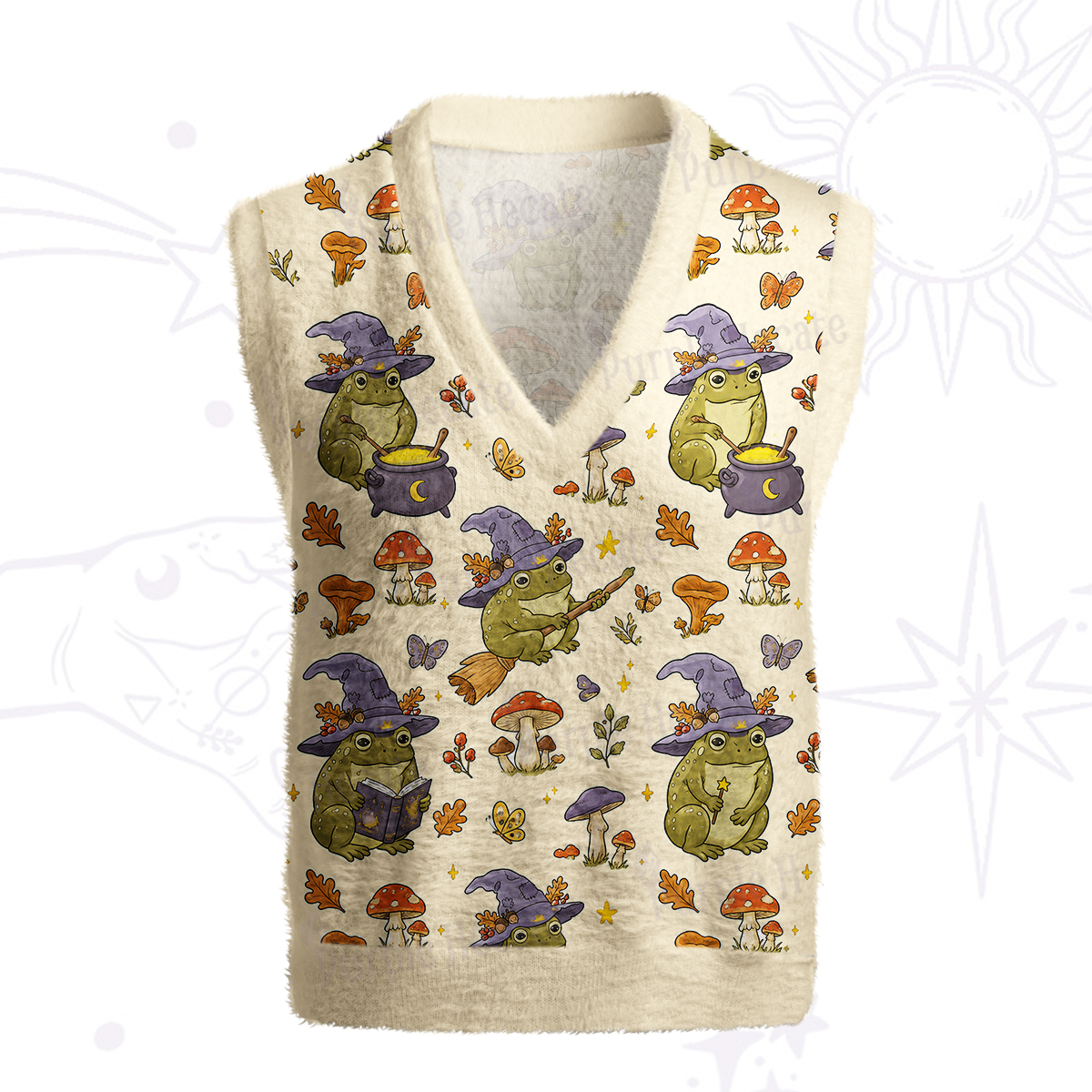Purplehecate Wizard Frog Ugly Sweater Vest