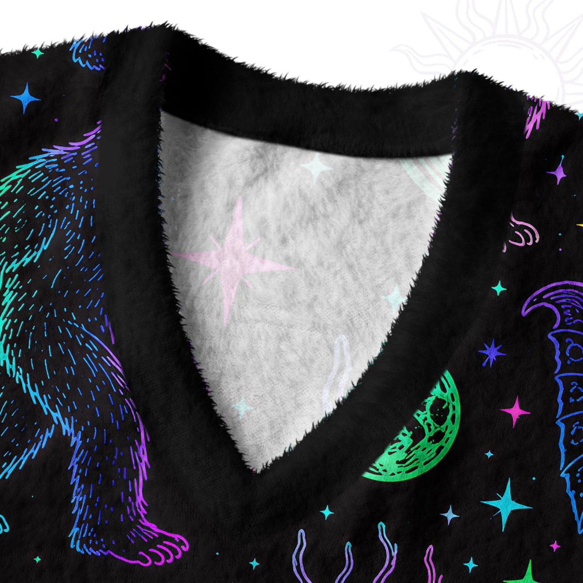 Purplehecate Neon Cryptid Creatures Ugly Sweater Vest