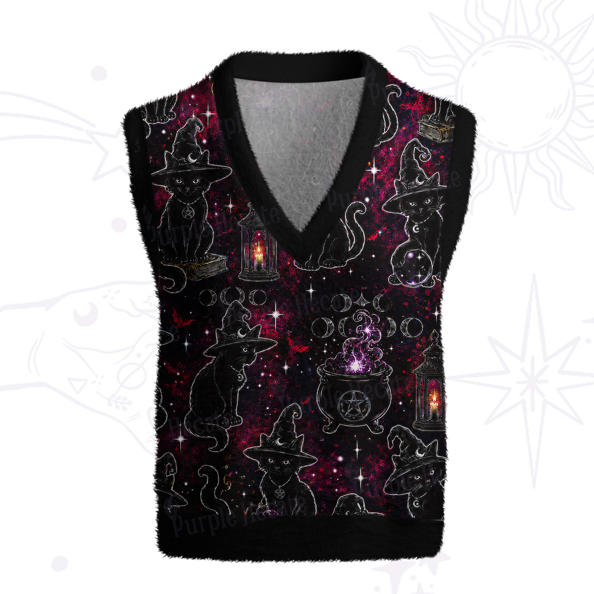 Purplehecate Brewing Black Cat Ugly Sweater Vest