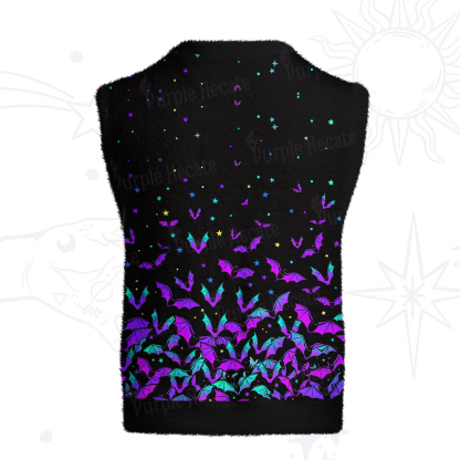 Purplehecate Rainbow Bat Ugly Sweater Vest