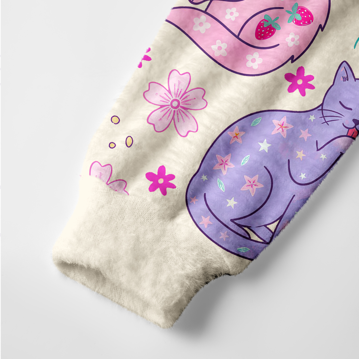 Purplehecate Lazy Day Garden Cats Ugly Cardigan Sweaters