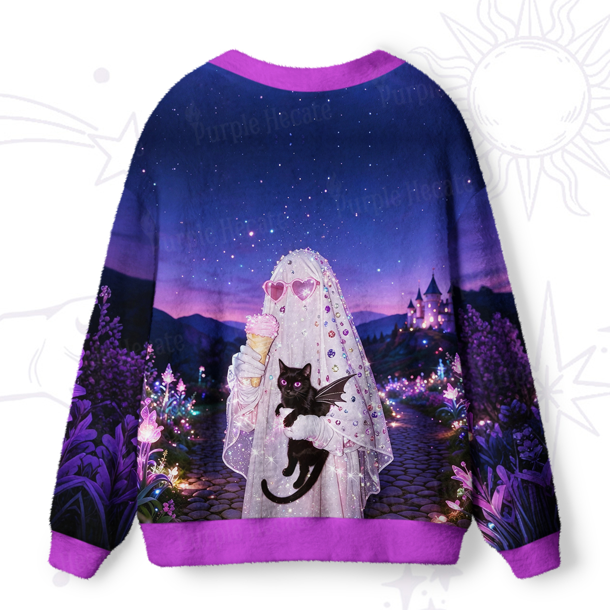 Purplehecate Enchanted Ghost Bride Ugly Cardigan Sweaters