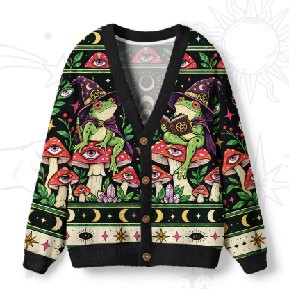Purplehecate Toad Witch Forest Ugly Cardigan Sweaters