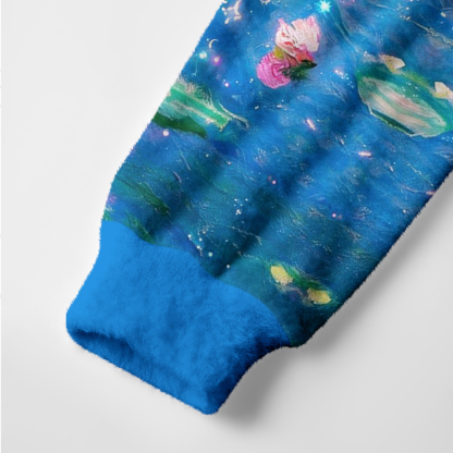 Purplehecate Black Cat in the Water Lilies Ugly Cardigan Sweaters