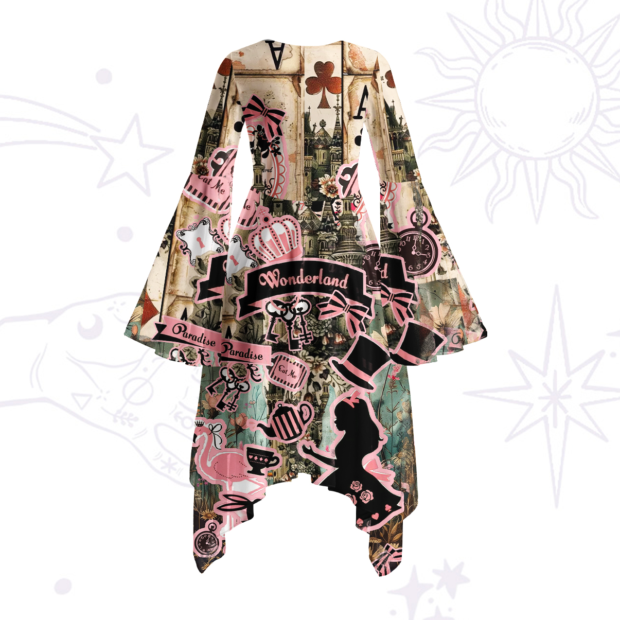 [Copy][Copy]Purplehecate Psychedelic Mushroom Bell Sleeve Dress