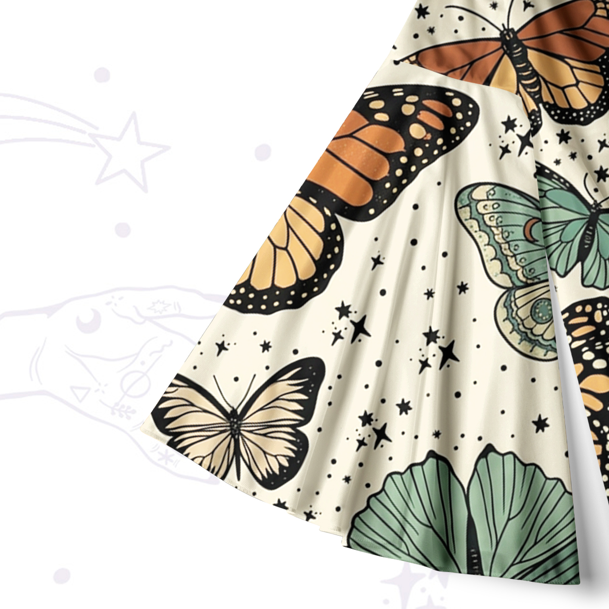 Purplehecate Mystic Vintage Butterfly Bell Sleeve Dress