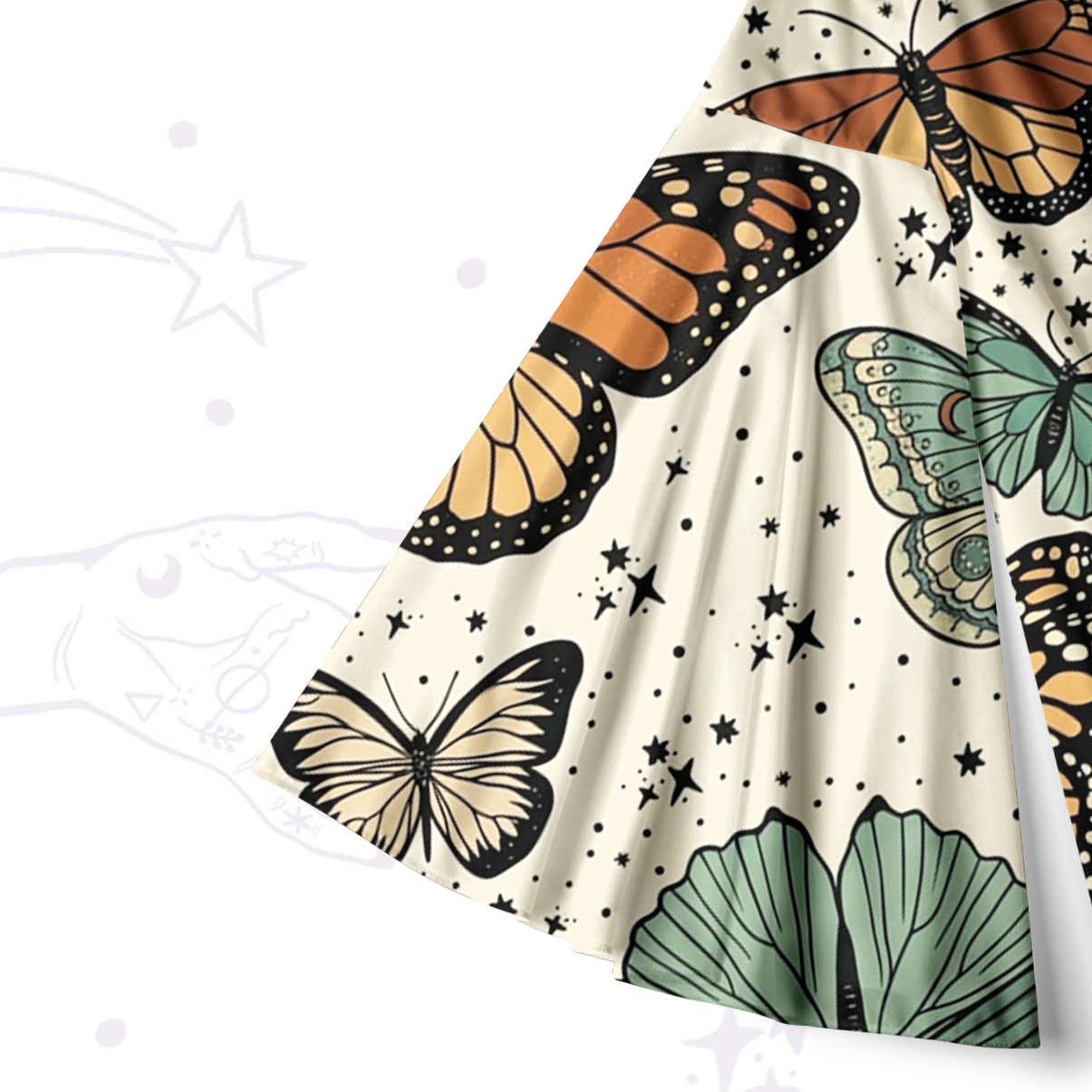 Purplehecate Mystic Vintage Butterfly Bell Sleeve Dress