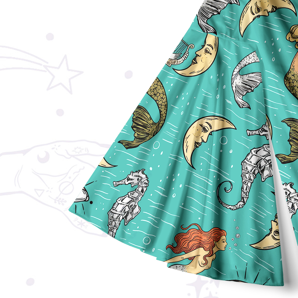 Purplehecate Mermaid Magic Bell Sleeve Dress
