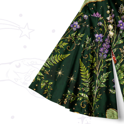 Purplehecate Moonlit Forest Moth Magic Bell Sleeve Dress