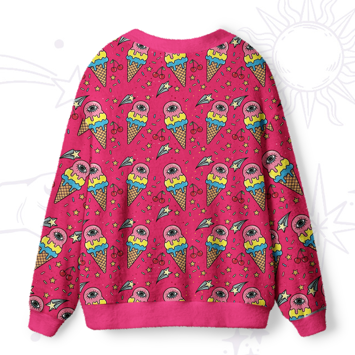 Purplehecate Melting Monster Ice Cream  Ugly Cardigan Sweaters
