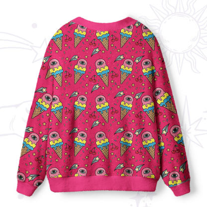 Purplehecate Melting Monster Ice Cream  Ugly Cardigan Sweaters