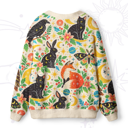 Purplehecate Mystic Forest Animals Ugly Cardigan Sweaters