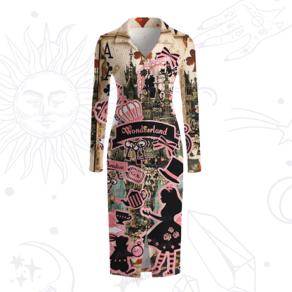 Purplehecate Wonderland Alice’s Tea Party Ribbed Knit Dress