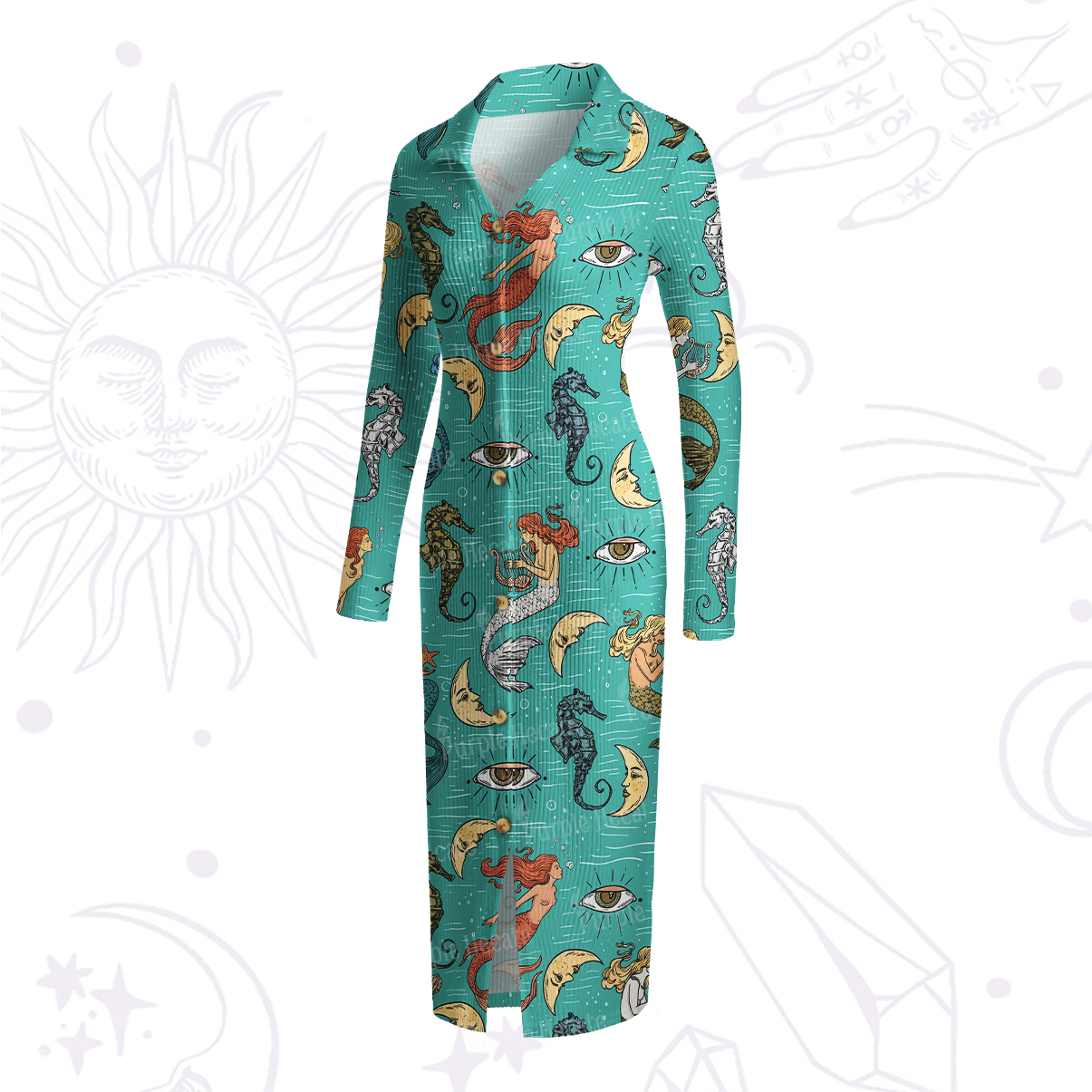 Purplehecate Mermaid Magic Ribbed Knit Dress