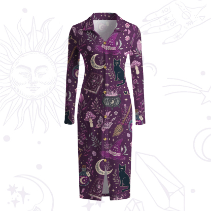 Purplehecate Witchcraft Spellbook Ribbed Knit Dress