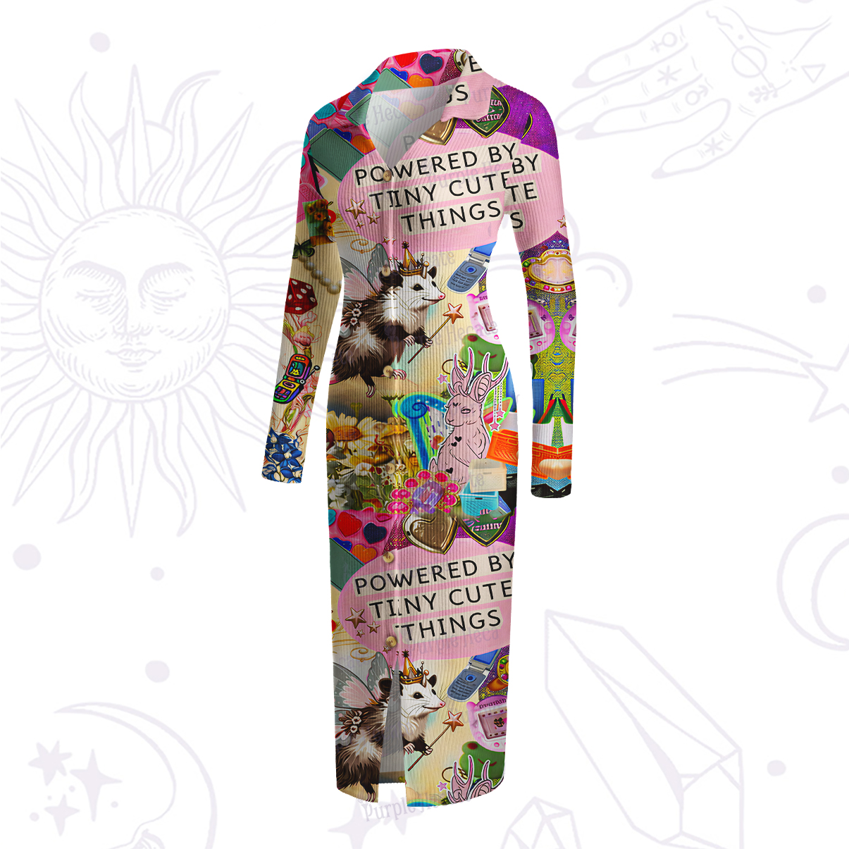 Purplehecate The Opossum Queen's Hoard Ribbed Knit Dress