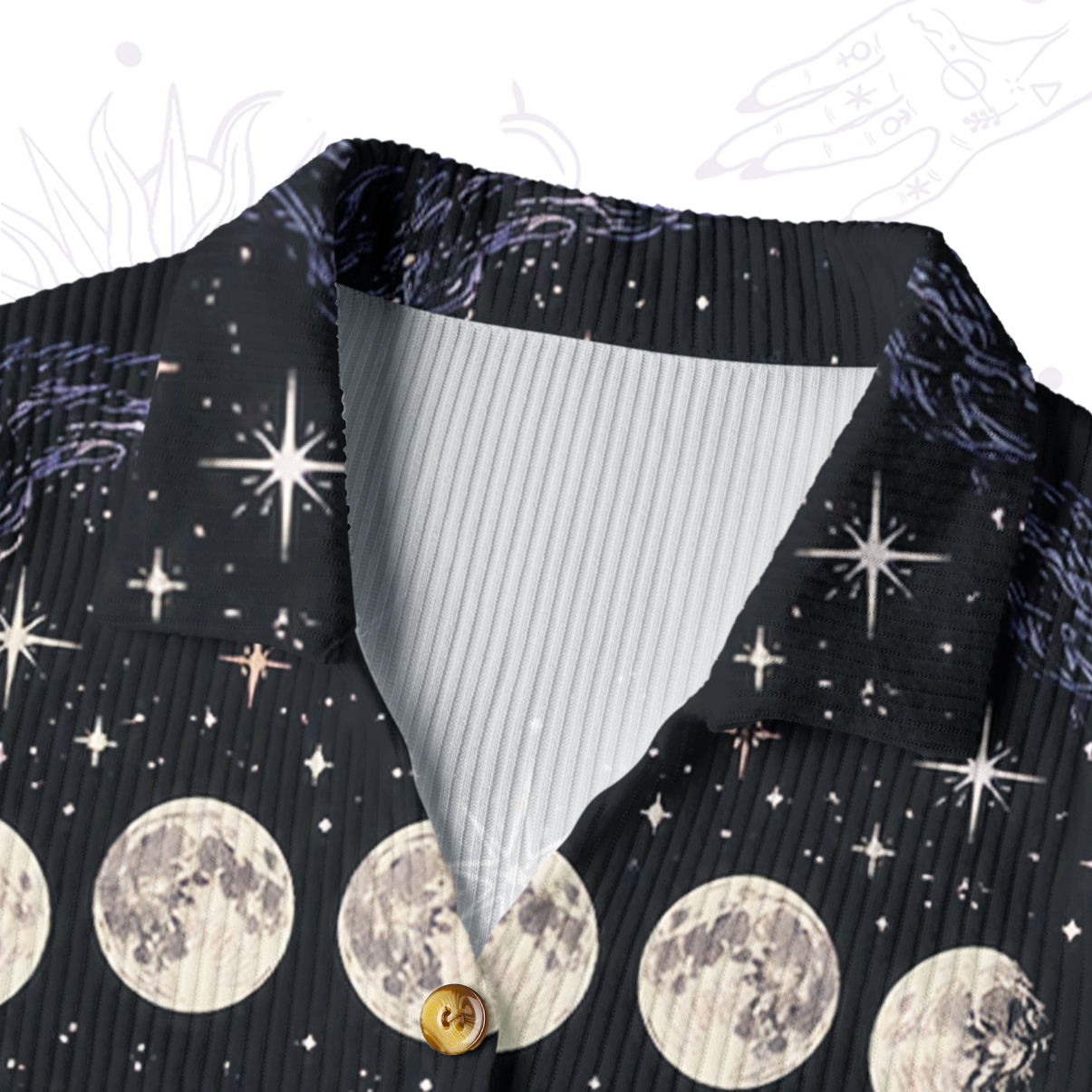 Purplehecate Moon Phase Oracle Cat Ribbed Knit Dress