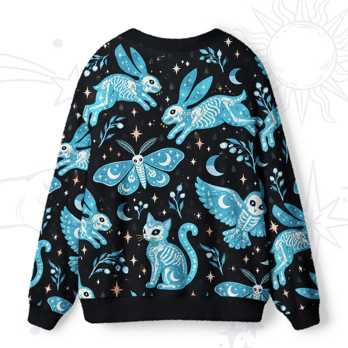 Purplehecate Mystic Midnight Creatures Ugly Cardigan Sweaters