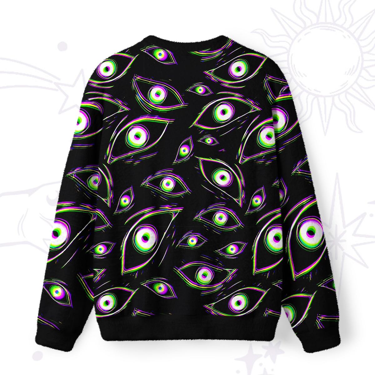 Purplehecate Glitch Vision Fuzzy Ugly Sweatshirt