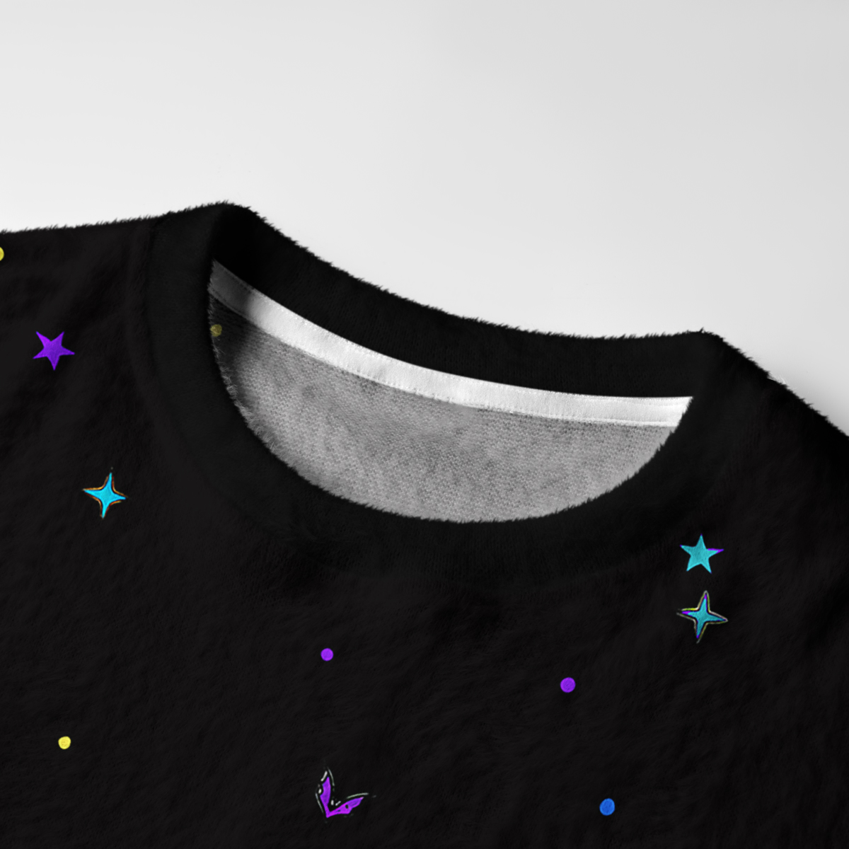 Purplehecate Rainbow Bat Fuzzy Ugly Sweatshirt