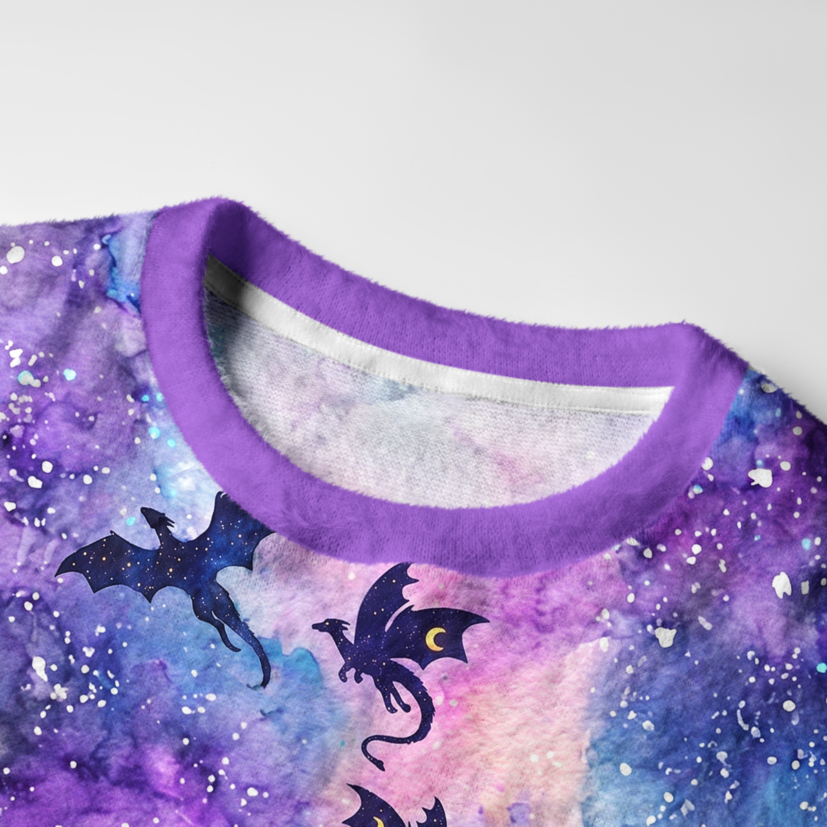 Purplehecate Cosmic Dragon Gothic Cathedra Fuzzy Ugly Sweatshirt