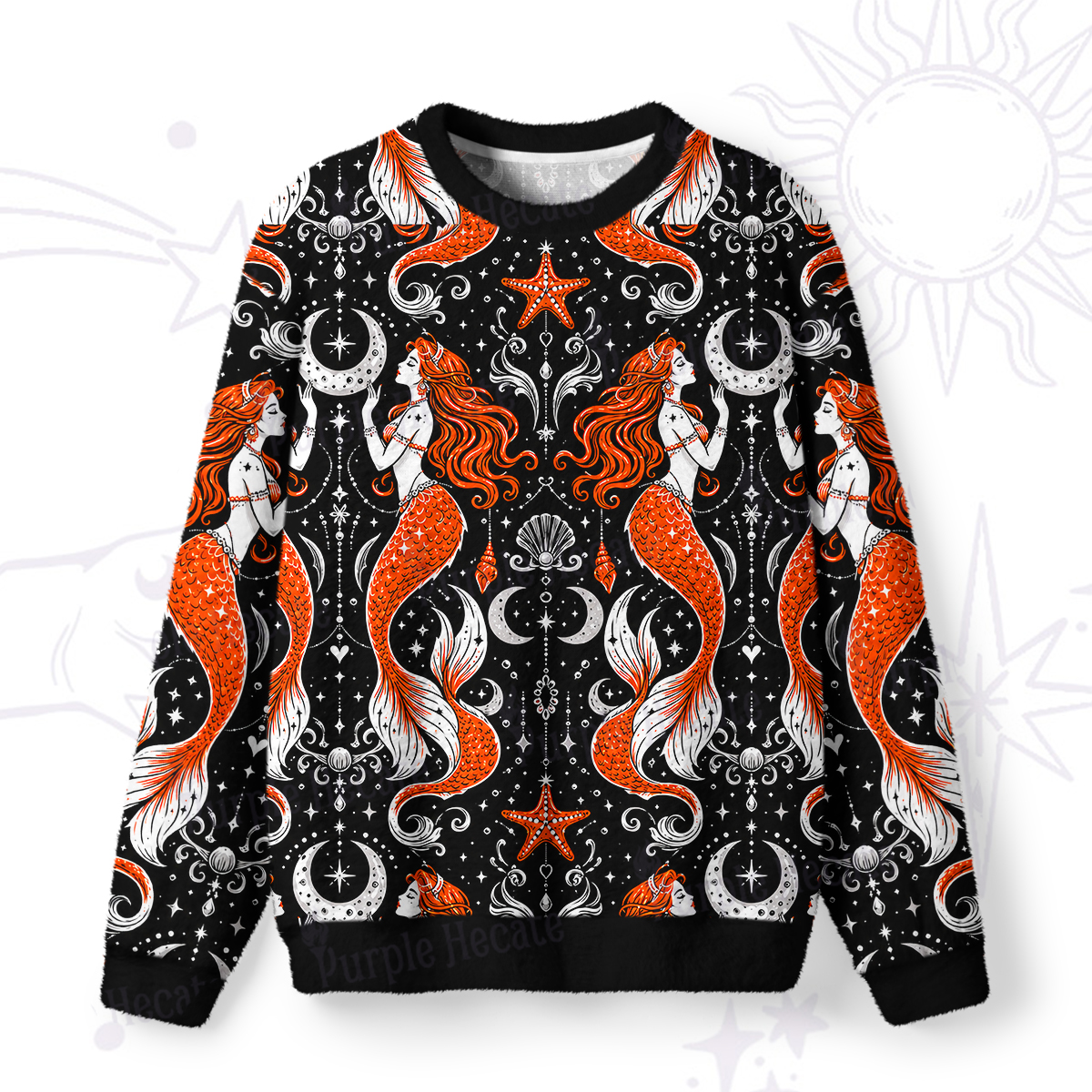 Purplehecate Occult Sea Witch Mermaid Fuzzy Ugly Sweatshirt