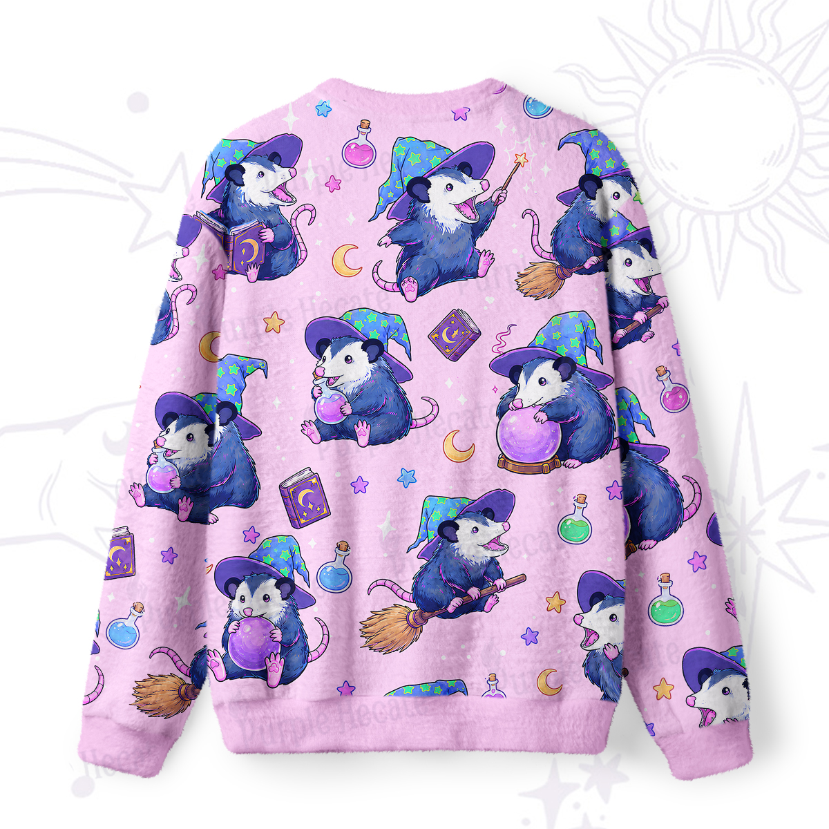 Purplehecate Wizard Opossum Fuzzy Ugly Sweatshirt