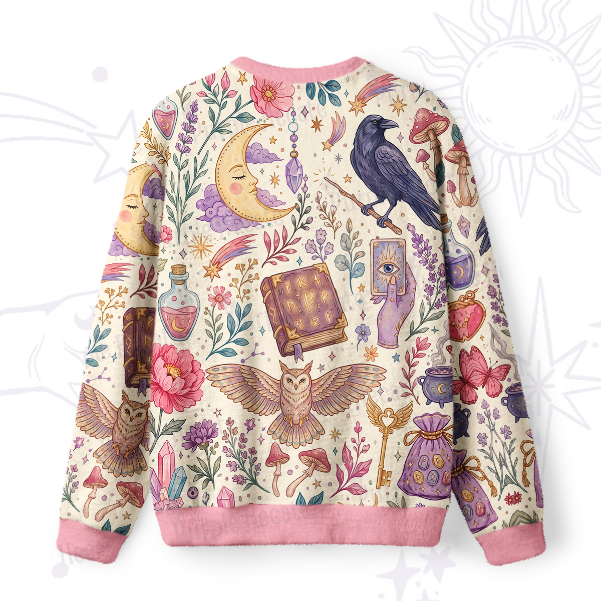 Purplehecate Enchanted Apothecary Raven Fuzzy Ugly Sweatshirt