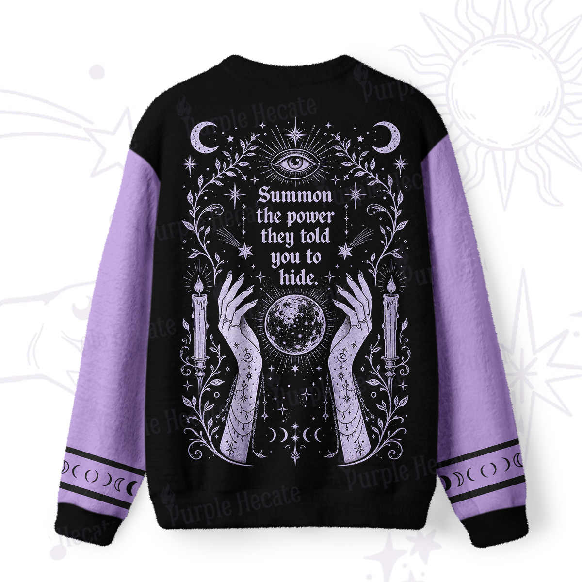 Purplehecate Summon The Power Fuzzy Ugly Sweatshirt