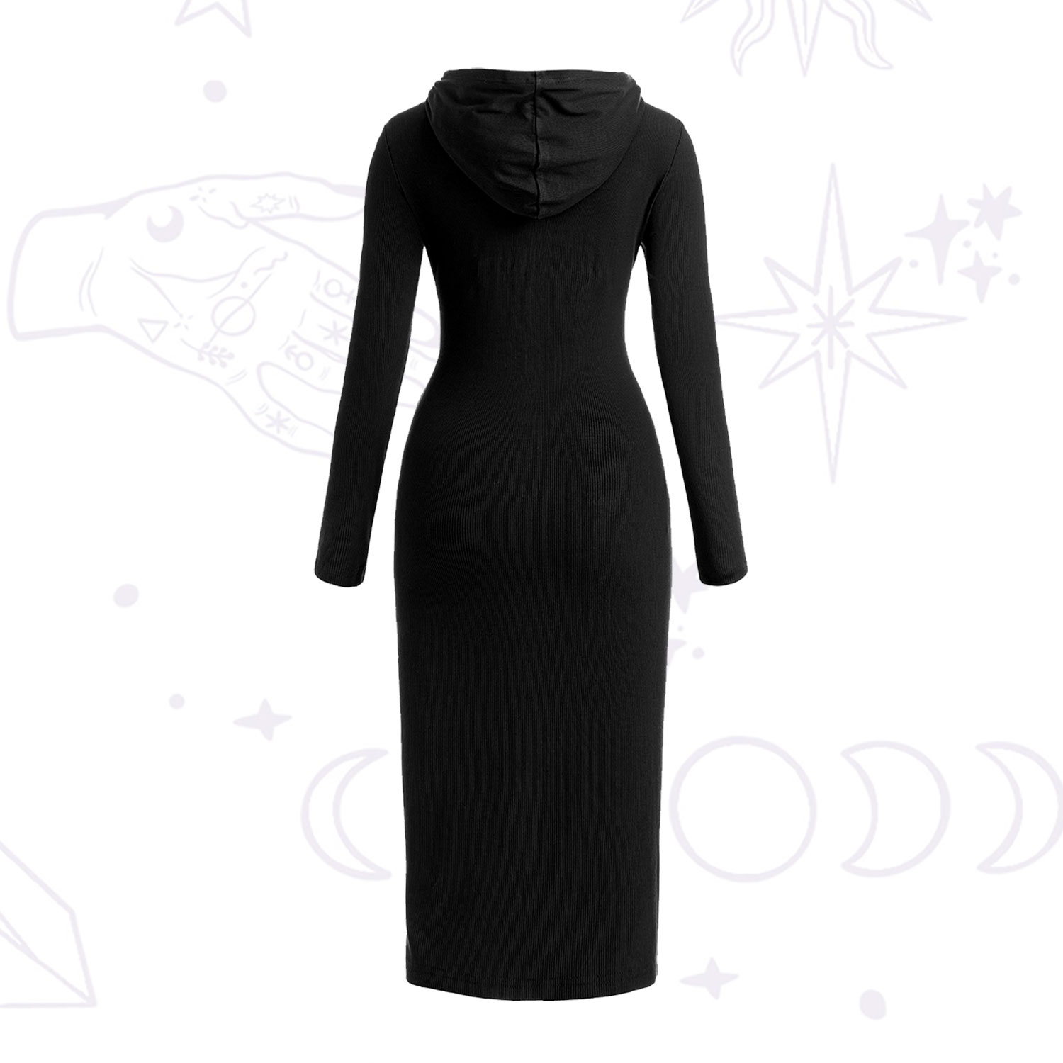 Purplehecate Celestial Moon Hooded Knit Dress