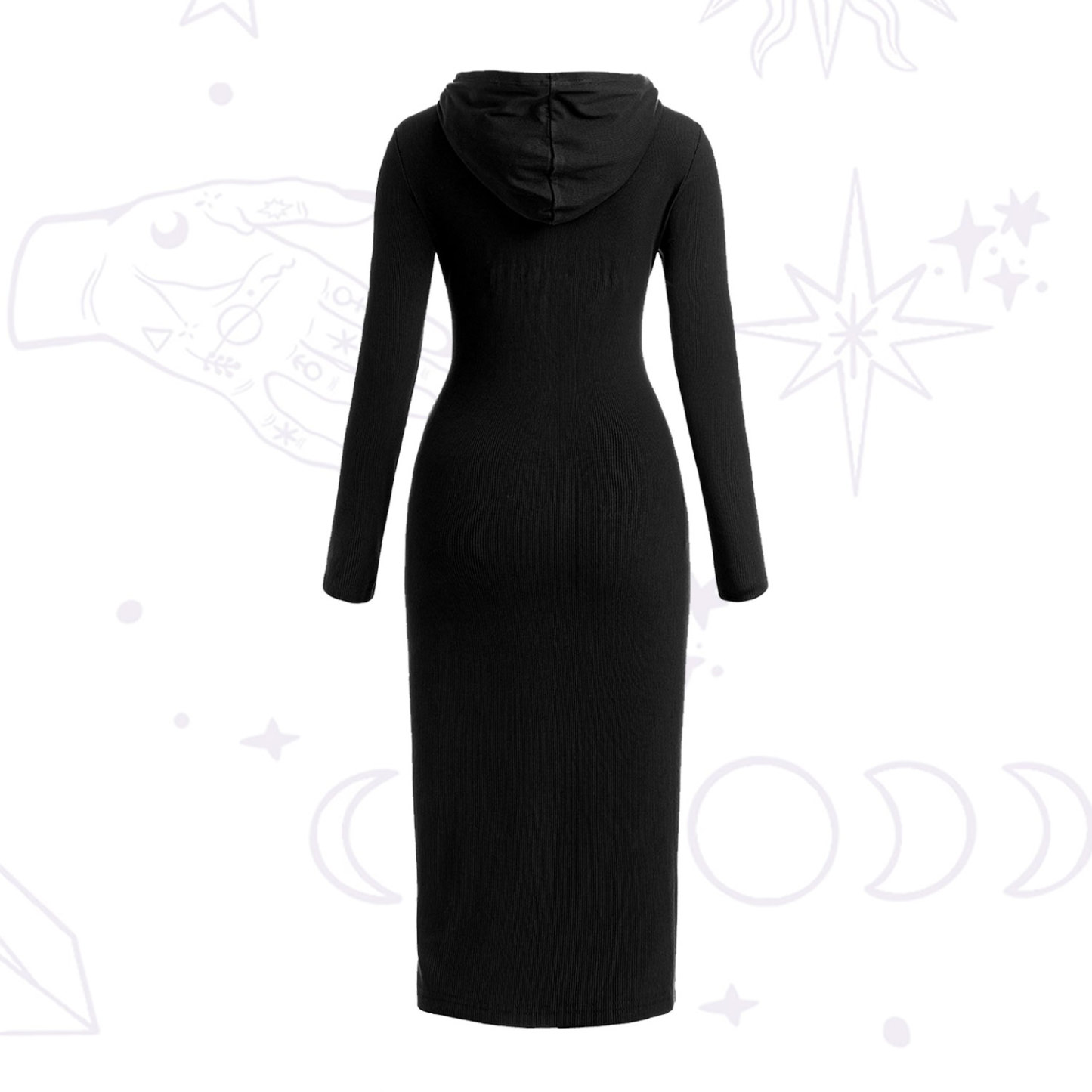 Purplehecate Celestial Moon Hooded Knit Dress