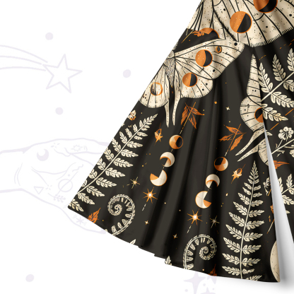 Purplehecate Sun Moon Moth Bell Sleeve Dress