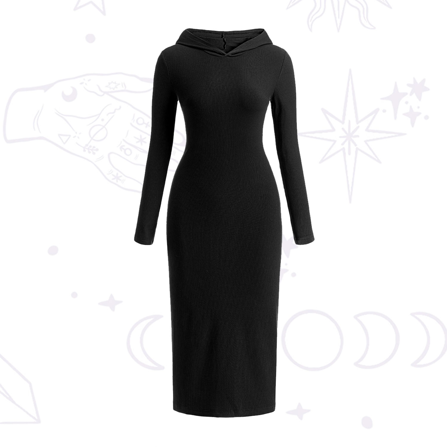 Purplehecate Hooded Knit Dress