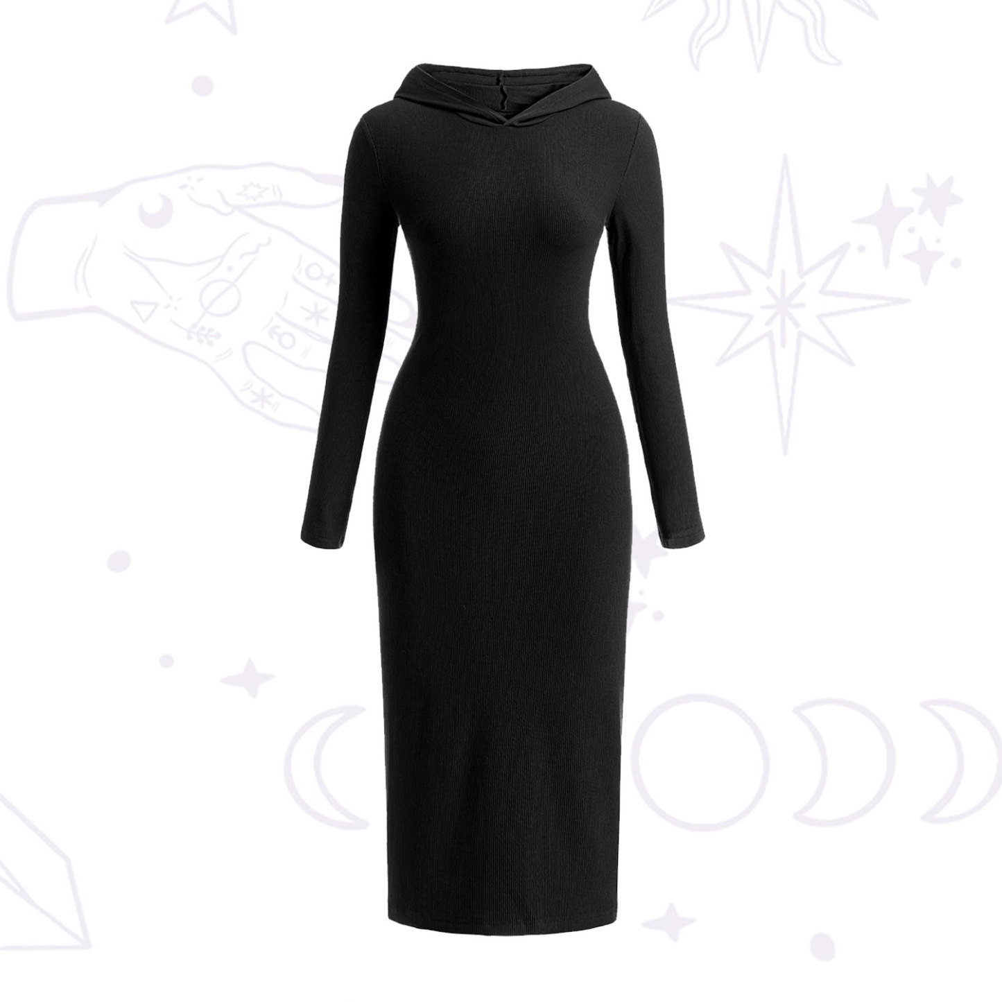 Purplehecate Hooded Knit Dress