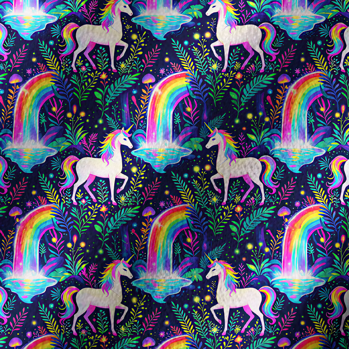 Purplehecate Rainbow Forest Unicorn Magic Off Shoulder Long Sleeve Knit Top