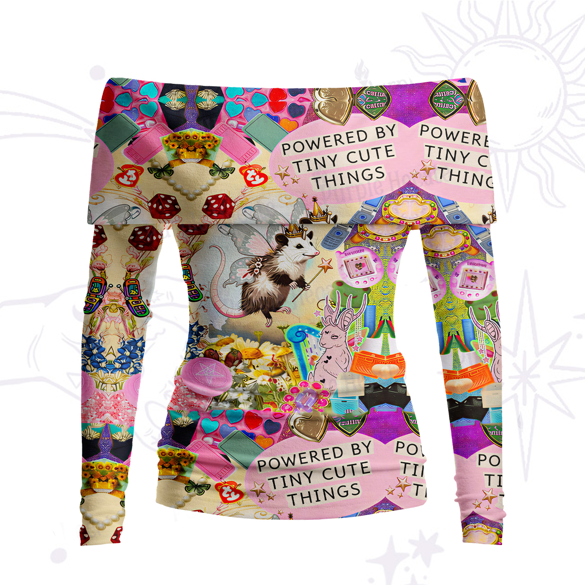 Purplehecate The Opossum Queen's Hoard Off Shoulder Long Sleeve Knit Top