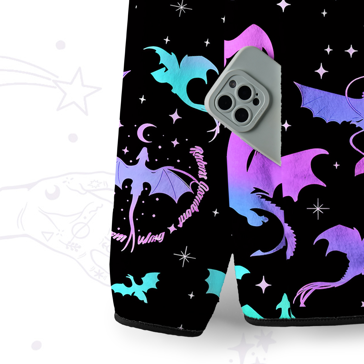 Purplehecate Neon Fantasy Dragon Allover Full Zip Fleece Jacket