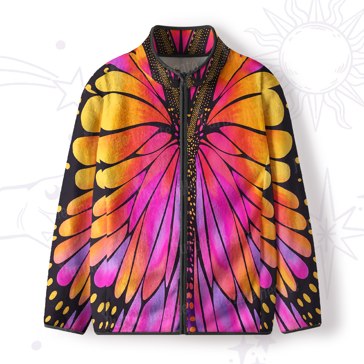 Purplehecate Butterfly Wings Full Zip Fleece Jacket