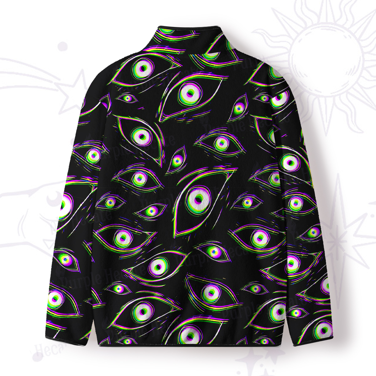 Purplehecate Glitch Vision Full Zip Fleece Jacket