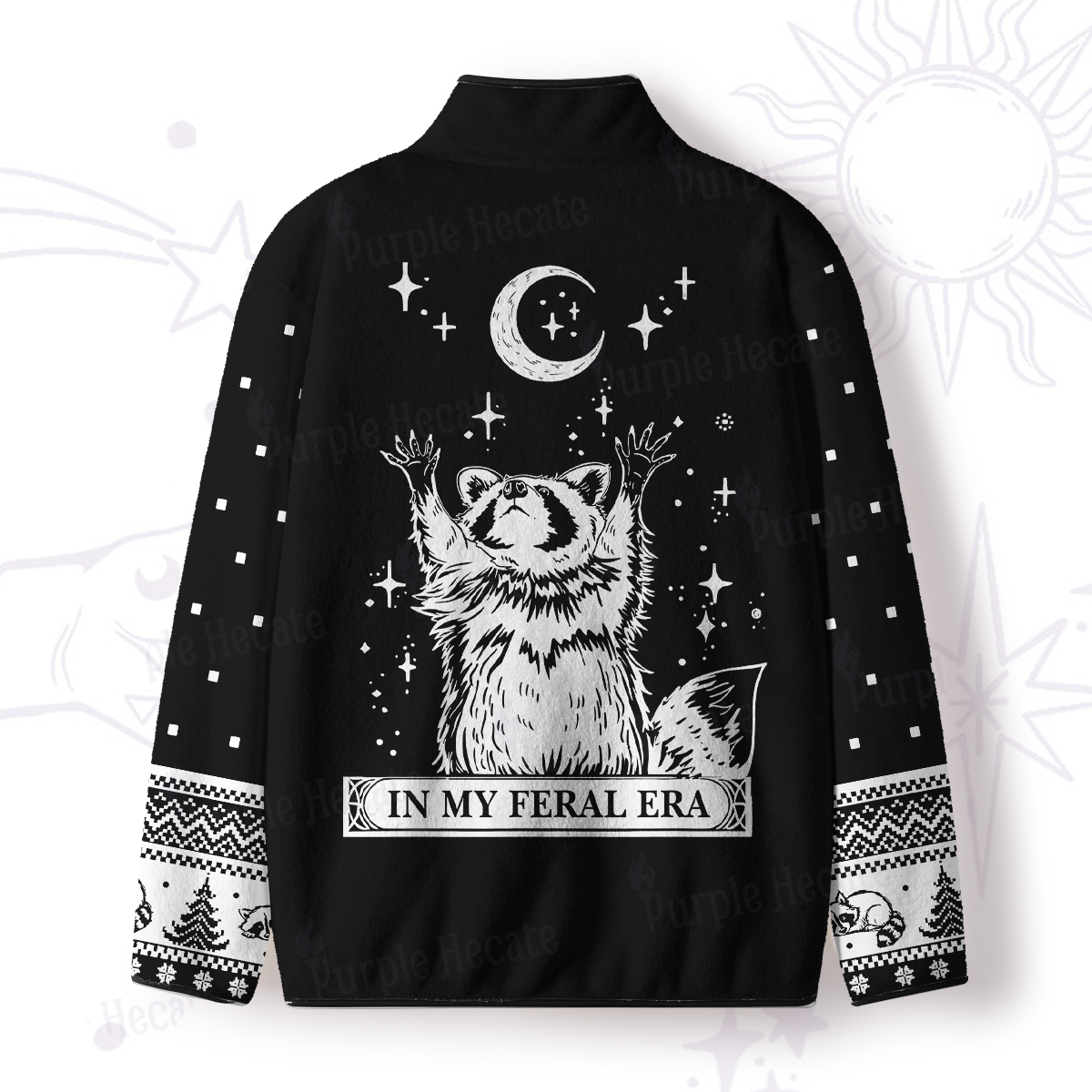 Purplehecate In My Feral Era Raccoon Full Zip Fleece Jacket